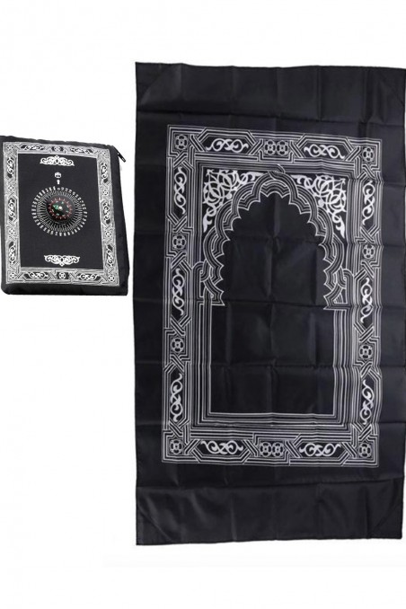 Fickbönsmatta med kompass, Rese-Sajada-Tapis de prière Sejjada-Safwa Boutique