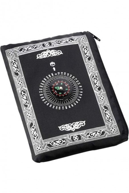 Fickbönsmatta med kompass, Rese-Sajada-Tapis de prière Sejjada-Safwa Boutique