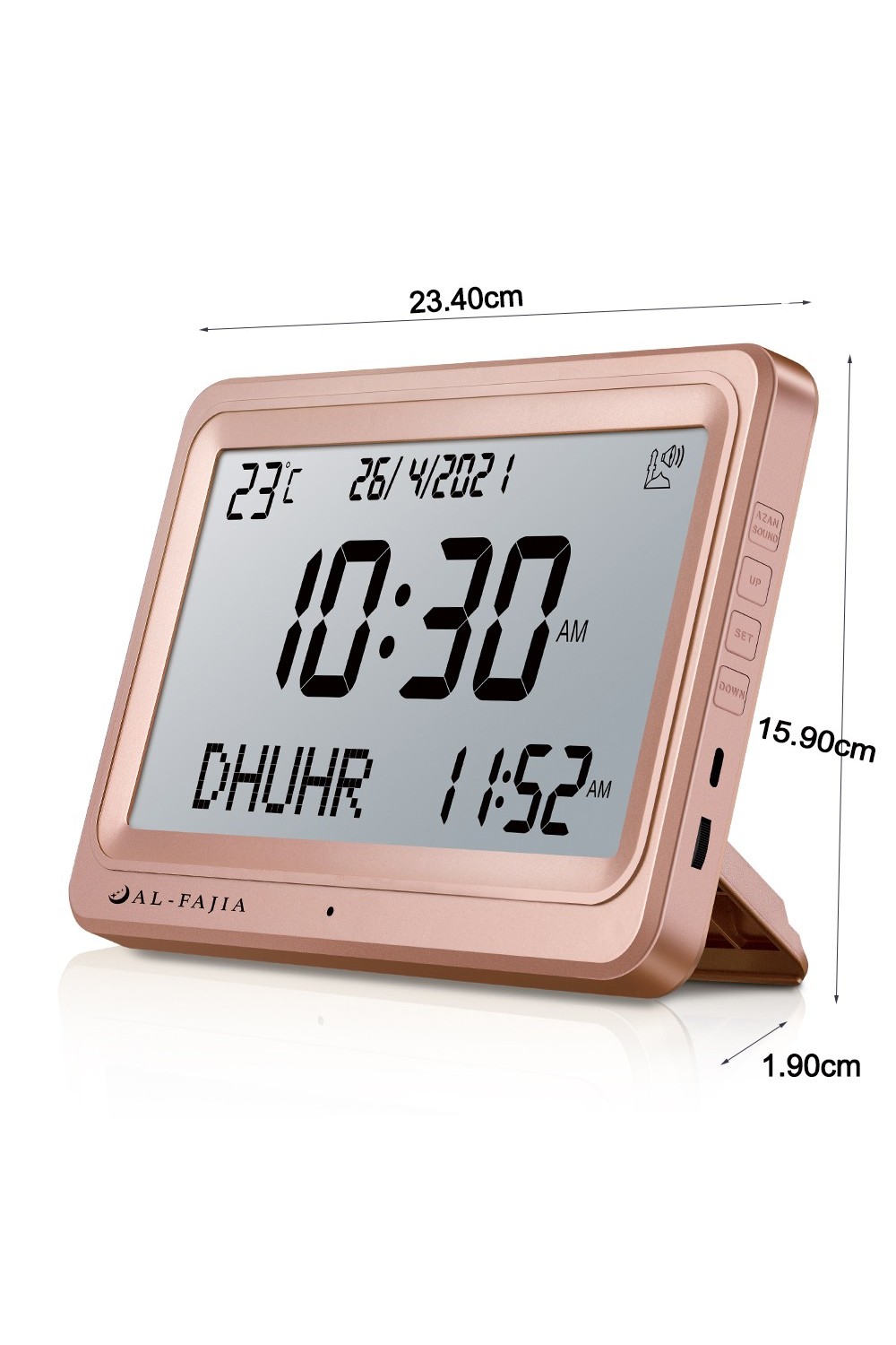 Adhan AL-FAJIA FAJ-113 Klocka (NY MODELL) 8 böne-Azan ljud-Montre & Horloge Adhan-Safwa Boutique