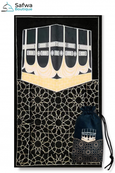 Tapete de oração muçulmano portátil com saco de tecido...