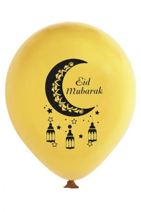 Lot de 12 ballons en latex Eid Mubarak – Spécial Ramadan 2026-Décorations Aïd & Ramadan-Safwa Boutique