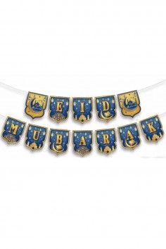 Faixa "Eid Mubarak" - Elegante Guirlanda para a Decoração...