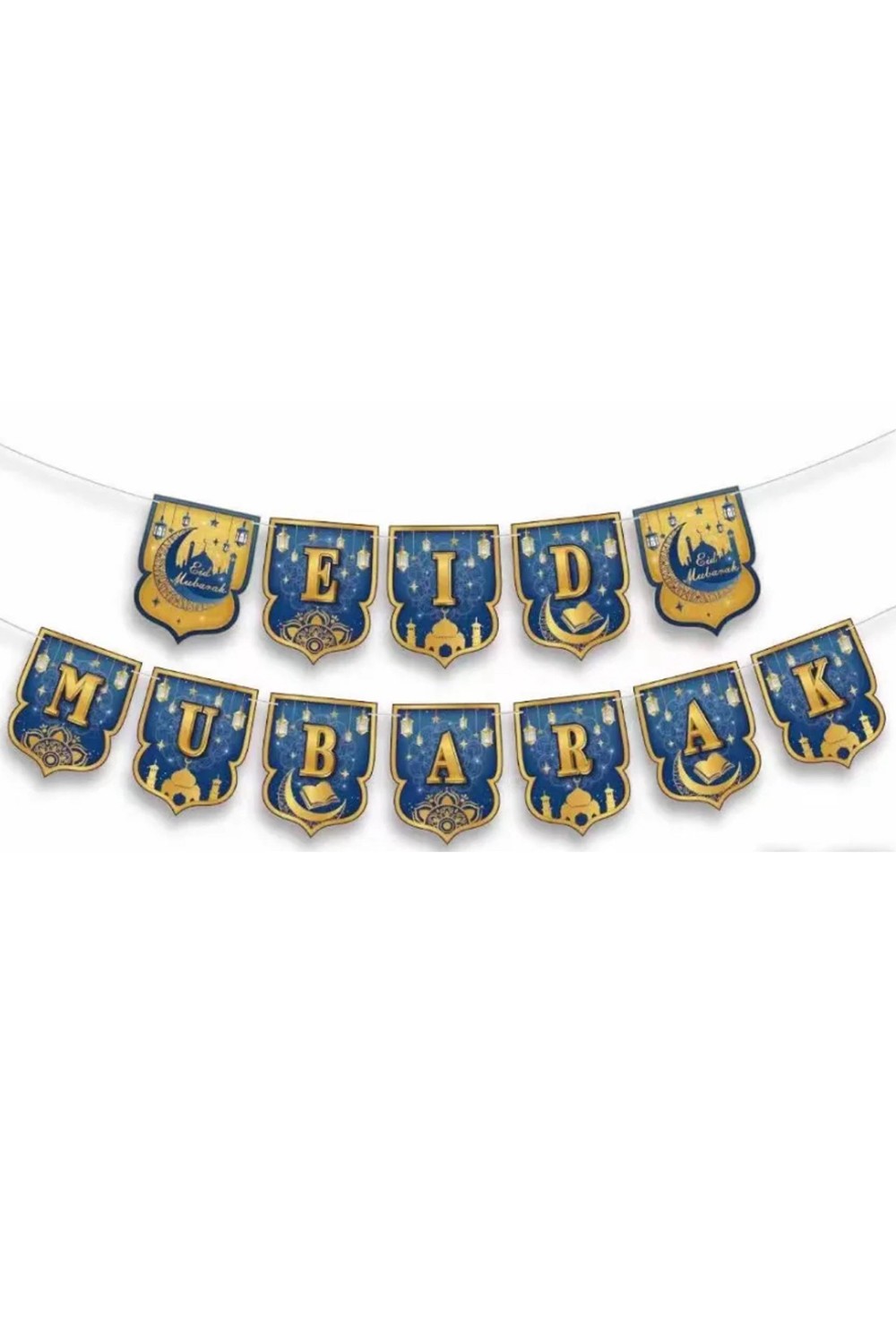 Faixa "Eid Mubarak" - Elegante Guirlanda para a Decoração do Eid 2025-Décorations Aïd & Ramadan-Safwa Boutique