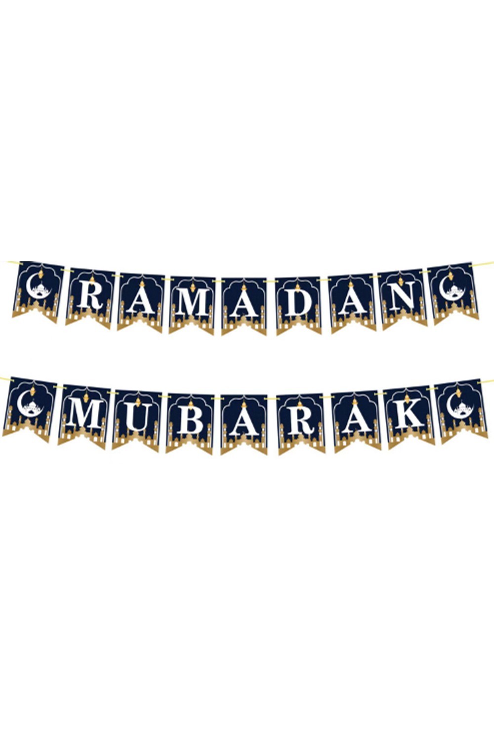 Banner "Ramadan Mubarak" - Festlig og Elegant Girlander for Ramadan og Eid 2025-Décorations Aïd & Ramadan-Safwa Boutique