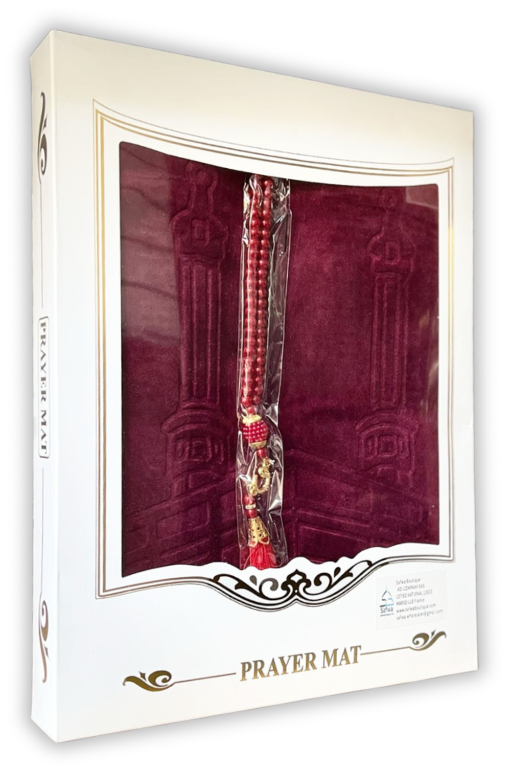 Muslimilahjasetti - Samettirukousmatto & Tyylikäs rukousnauha (Tasbih)-Lahjaideoita-Safwa Boutique