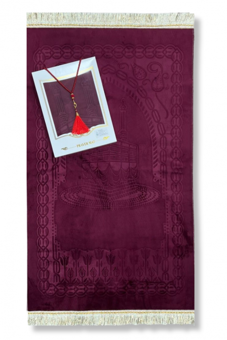 Muslimilahjasetti - Samettirukousmatto & Tyylikäs rukousnauha (Tasbih)-Lahjaideoita-Safwa Boutique