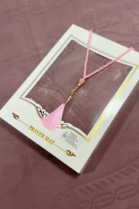 Conjunto de Presente Muçulmano - Tapete de Oração de Veludo & Elegante Rosário (Tasbih)-Ideias para Presentes-Safwa Boutique