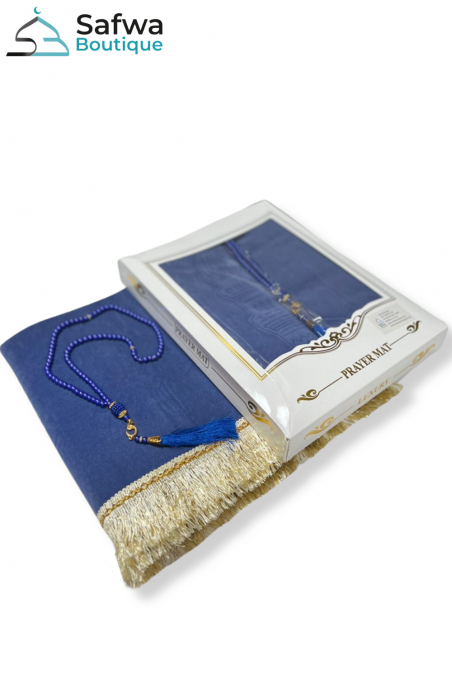 Muslimsk Gåva Set - Sammetsbönematta & Elegant Rosenkrans (Tasbih)-Presentidéer-Safwa Boutique