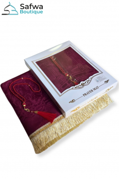 Muslimsk Gaveeske - Fløyelsbønneteppe & Elegant...