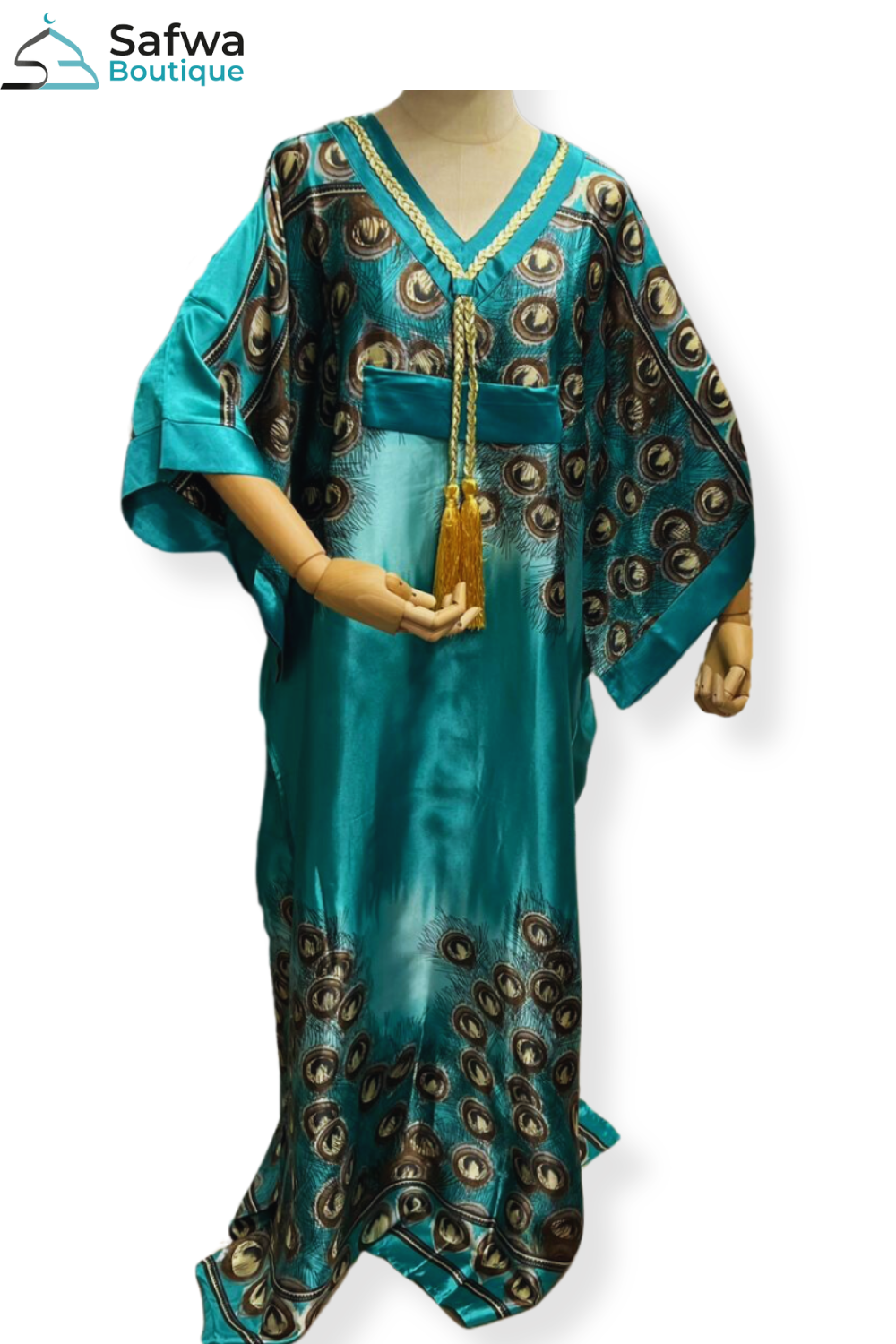Satijnen Kaftan Lang - Elegantie en Comfort voor Thuis-Robe Caftan-Safwa Boutique