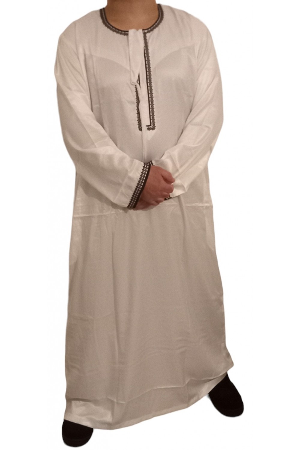 Omani Qamis i kostbart satin stof - Sultan-Qamis Homme-Safwa Boutique