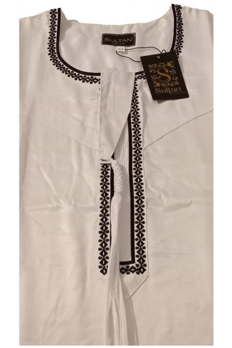 Qamis Omani in prezioso tessuto satinato - Sultan-Qamis Homme-Safwa Boutique