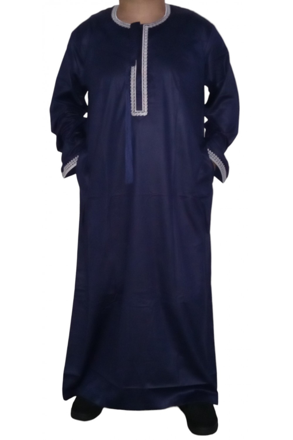 Omani Qamis i ädla satin tyg - Sultan-Qamis Homme-Safwa Boutique