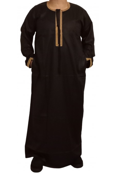 Omani Qamis in kostbare satijnen stof - Sultan-Qamis Homme-Safwa Boutique
