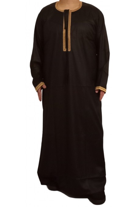 Qamis Omani en tissu satin précieux - Sultan-Qamis Homme-Safwa Boutique
