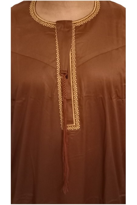 Omani Qamis in kostbare satijnen stof - Sultan-Qamis Homme-Safwa Boutique