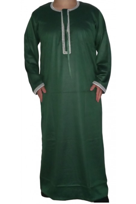 Omani Qamis i kostbart satin stof - Sultan-Qamis Homme-Safwa Boutique