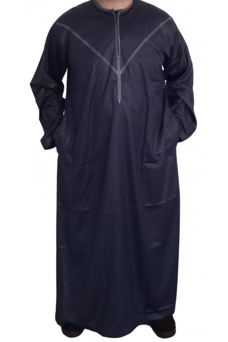 Qamis Emirati em Cetim Precioso - Mangas Longas | Sultan-Qamis Homme-Safwa Boutique