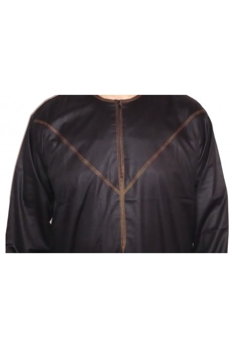 Qamis Emirati em Cetim Precioso - Mangas Longas | Sultan-Qamis Homme-Safwa Boutique