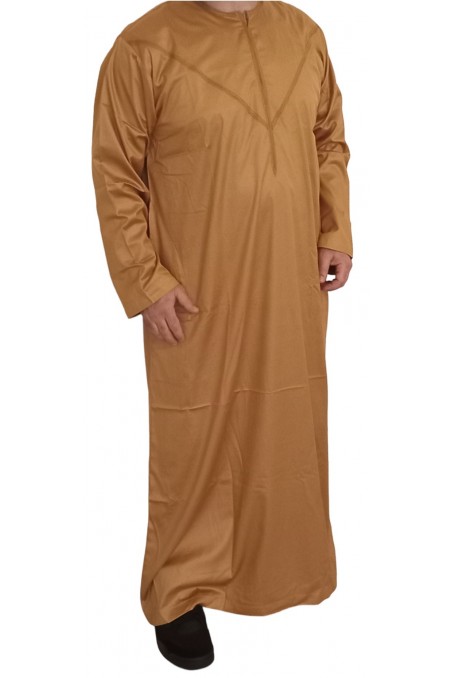 Emiratisk Qamis i Præcious Satin - Lange Ærmer | Sultan-Qamis Homme-Safwa Boutique