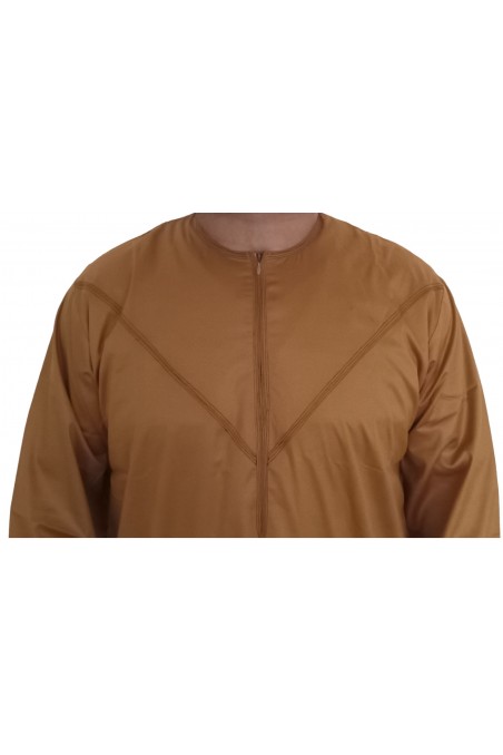 Qamis Emirati em Cetim Precioso - Mangas Longas | Sultan-Qamis Homme-Safwa Boutique