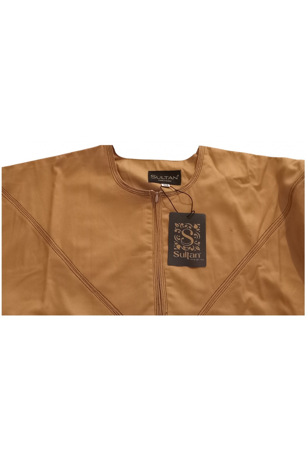 Qamis Emiratí en Satén Precioso - Mangas Largas | Sultan-Qamis Homme-Safwa Boutique