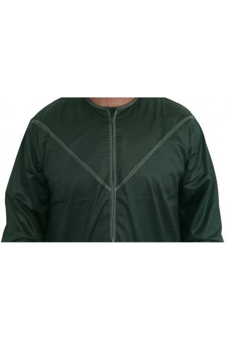 Qamis Emiratí en Satén Precioso - Mangas Largas | Sultan-Qamis Homme-Safwa Boutique