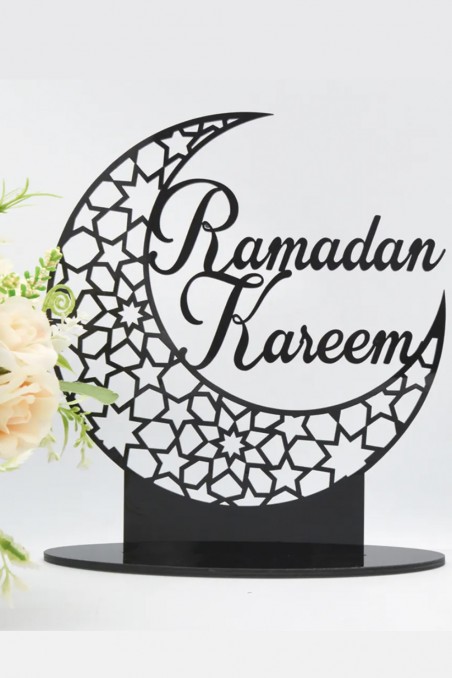 Akryl borddekorasjon - Ramadan Kareem 2025, islamsk mønster-Décorations Aïd & Ramadan-Safwa Boutique