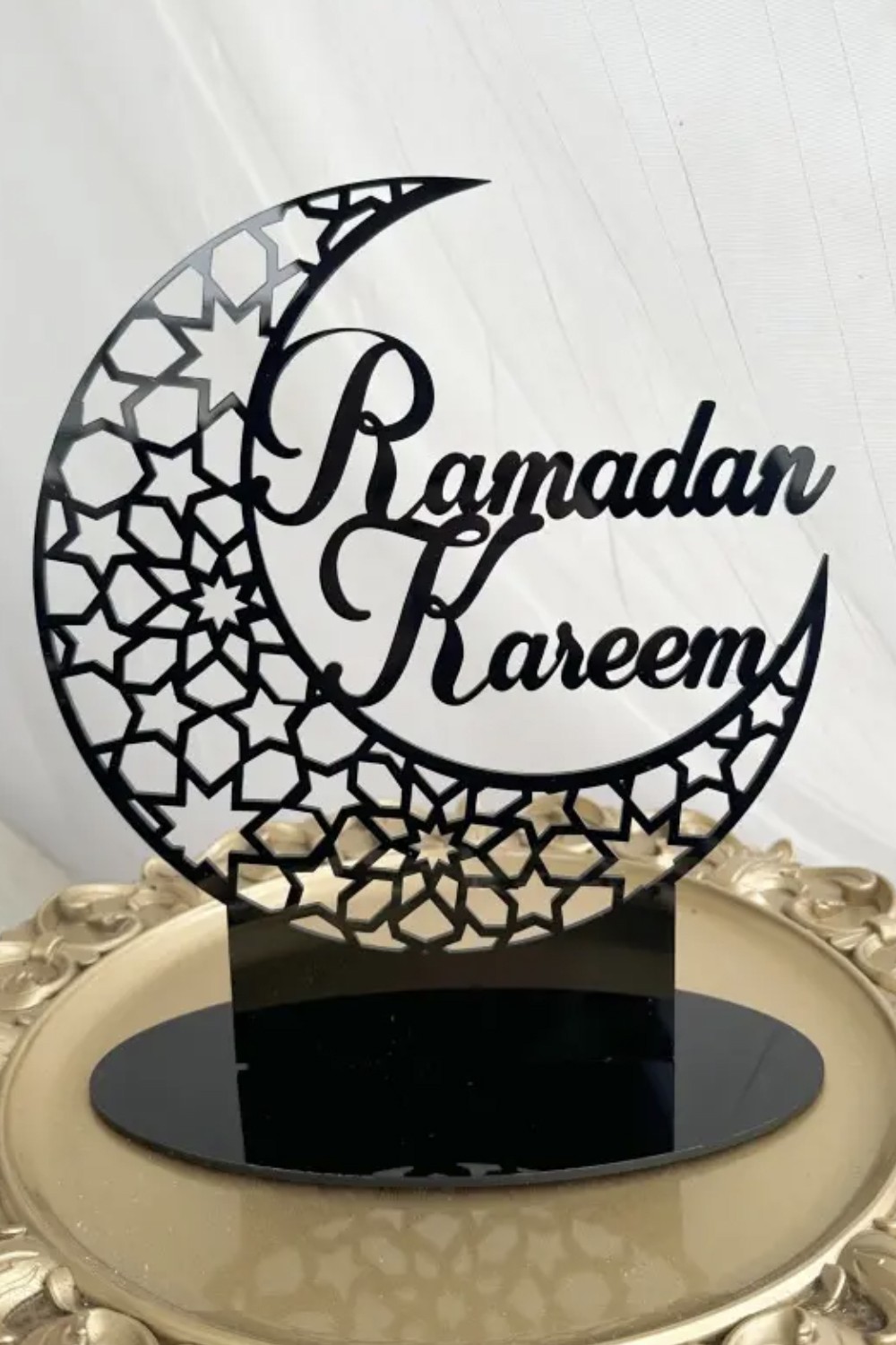 Akryl borddekorasjon - Ramadan Kareem 2025, islamsk mønster-Décorations Aïd & Ramadan-Safwa Boutique