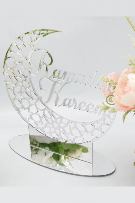 Akryl bordsdekoration - Ramadan Kareem 2025, islamiskt mönster-Décorations Aïd & Ramadan-Safwa Boutique