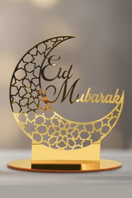 Decoração de mesa islâmica em acrílico - Eid Mubarak 2025-Décorations Aïd & Ramadan-Safwa Boutique