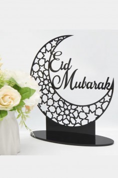 Decoração de mesa islâmica em acrílico - Eid Mubarak 2025