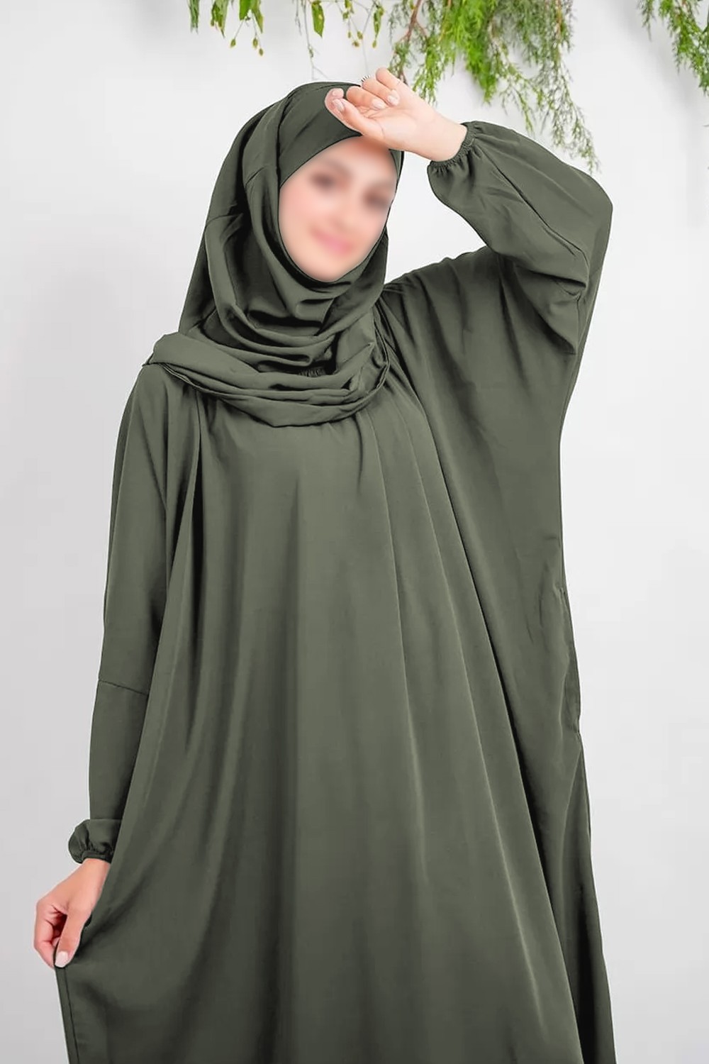 Abaya Jilbab Ajman com Lenço - Elegância & Conforto | Moultazimoun-Abaya & Robe-Safwa Boutique