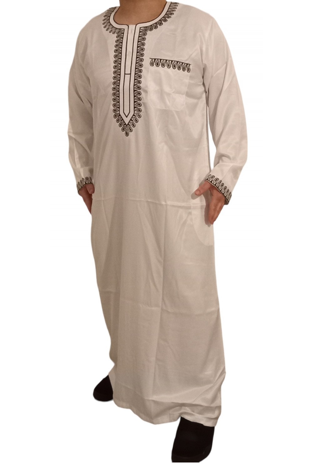 Klassisk Sultan Qamis Broderad - Långärmad | Sultan-Qamis Homme-Safwa Boutique