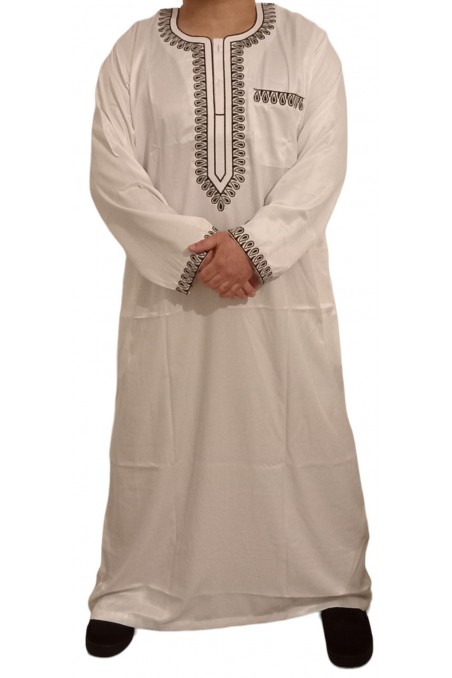 Qamis Sultan Clássico Bordado - Mangas Compridas | Sultan-Qamis Homme-Safwa Boutique