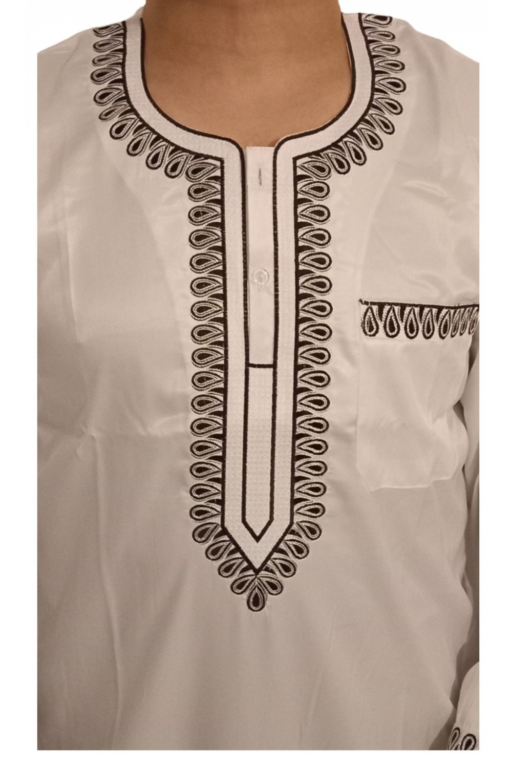 Qamis Sultan Clásico Bordado - Mangas Largas | Sultan-Qamis Homme-Safwa Boutique