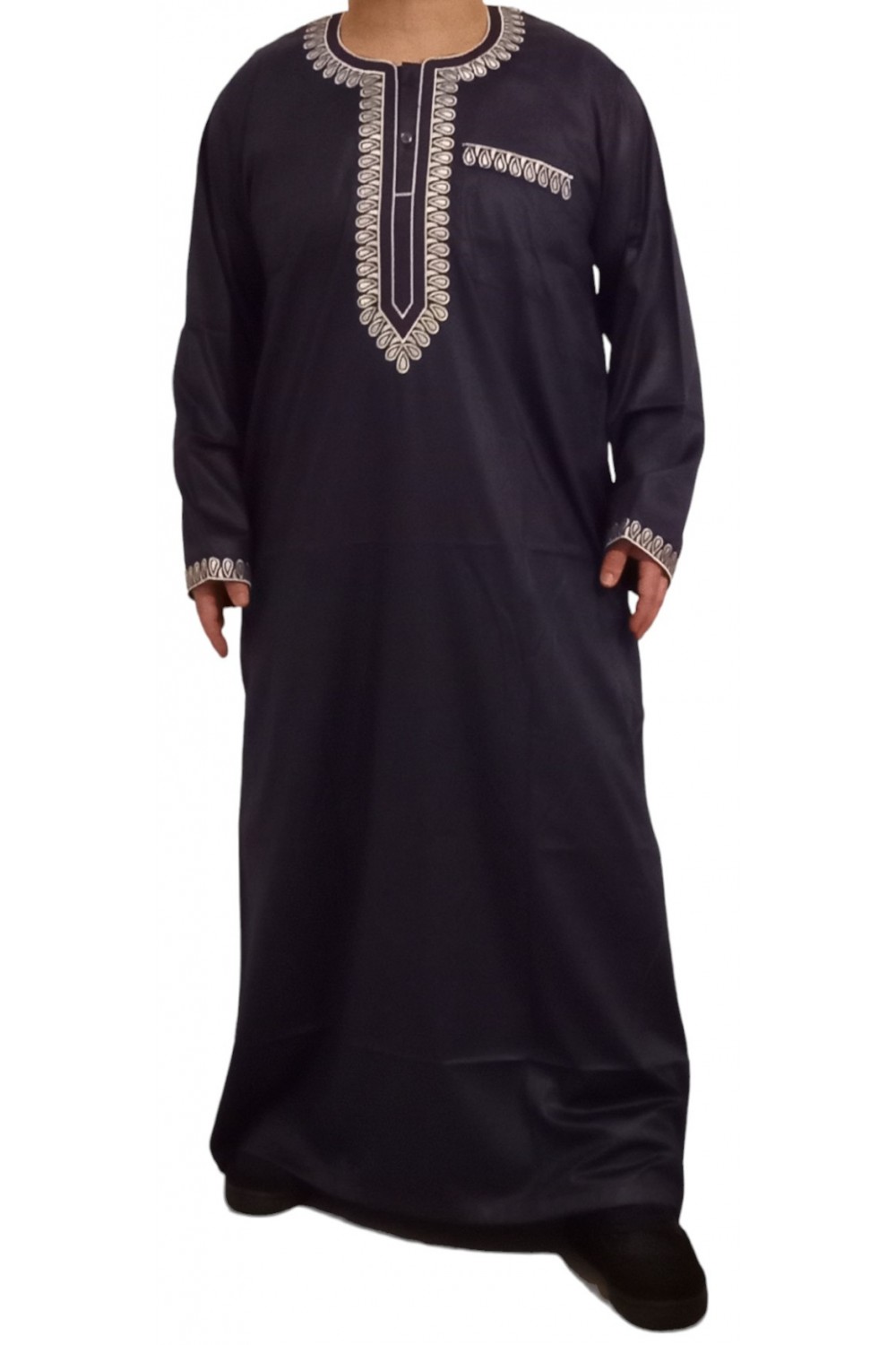 Sultan Classic Embroidered Qamis - Long Sleeves | Sultan-Men Kameez-Safwa Boutique