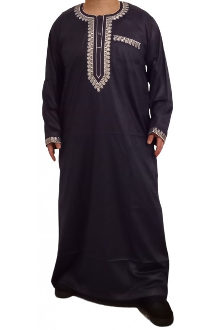 Klassieke Geborduurde Sultan Qamis - Lange Mouwen | Sultan-Qamis Homme-Safwa Boutique