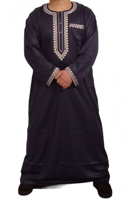 Qamis Sultan Klassisk Brodert - Lange Ermer | Sultan-Qamis Homme-Safwa Boutique