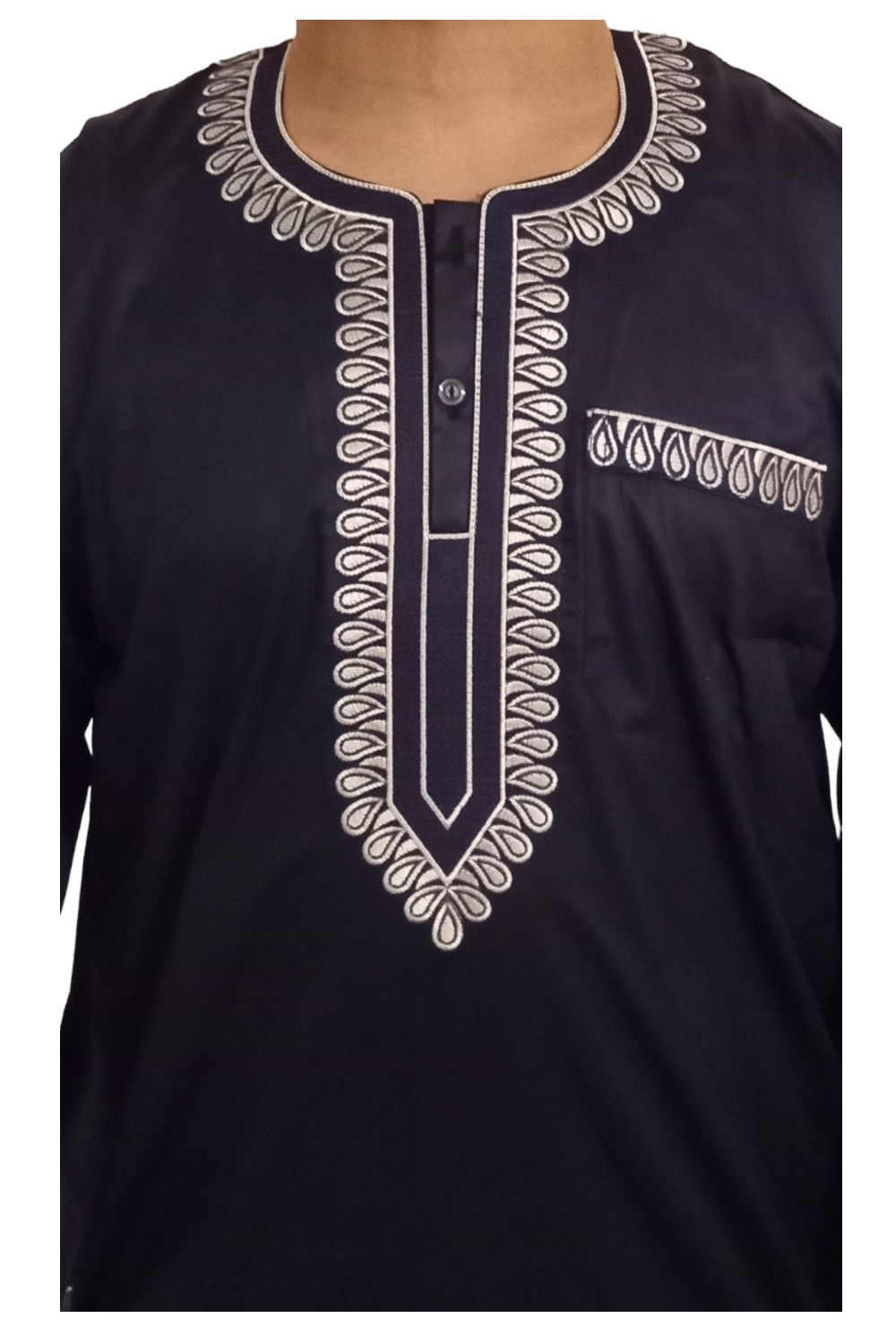 Klassinen Sultan Qamis - Kirjailtu Pitkähihainen | Sultan-Qamis Homme-Safwa Boutique