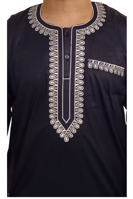 Qamis Sultan Clásico Bordado - Mangas Largas | Sultan-Qamis Homme-Safwa Boutique