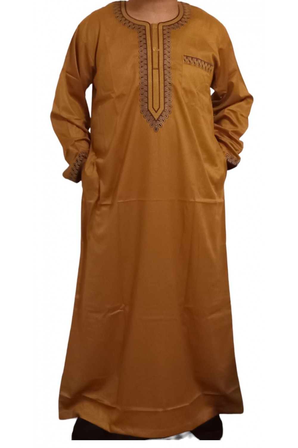 Qamis Sultan Klassisk Broderet - Lange Ærmer | Sultan-Qamis Homme-Safwa Boutique