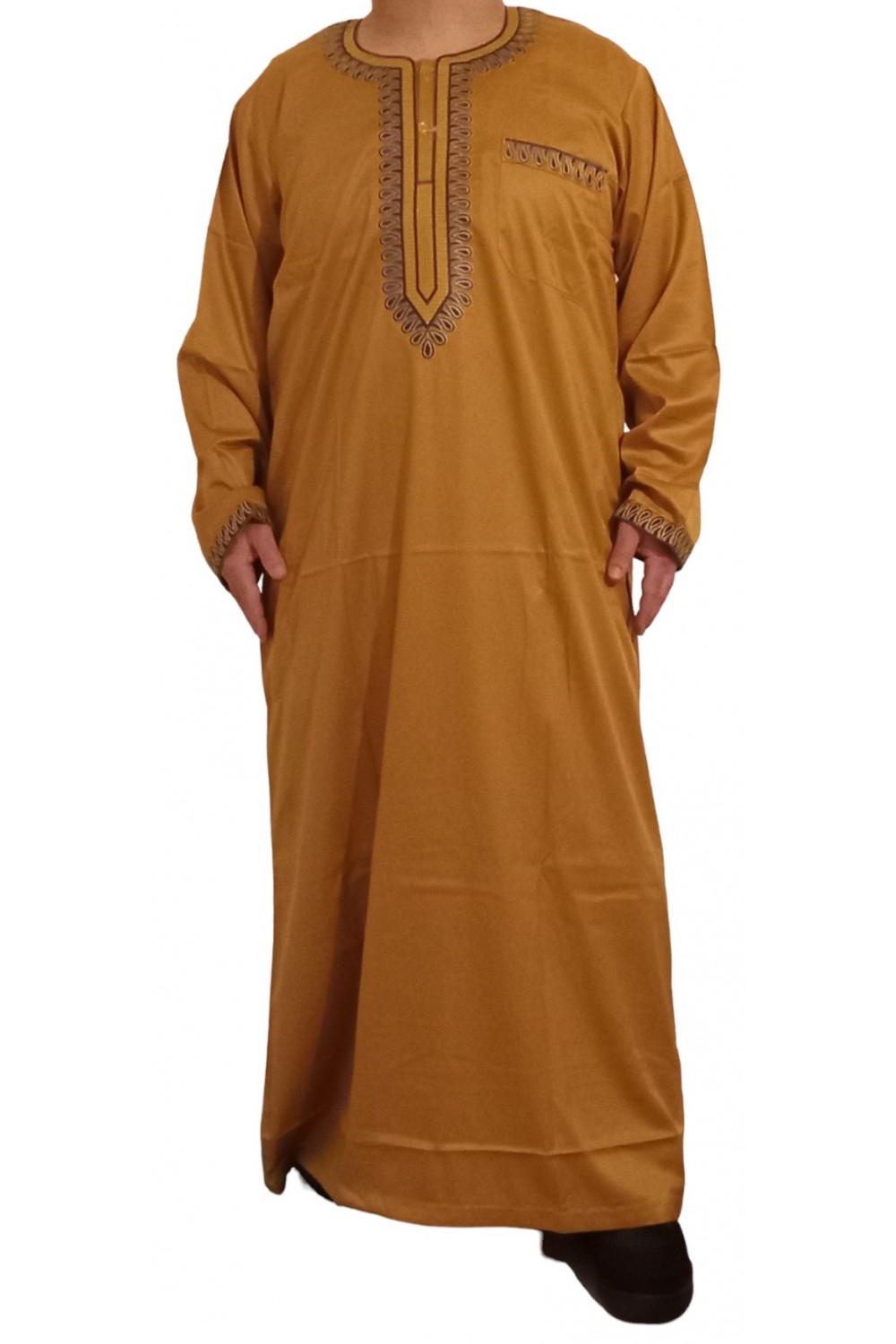 Qamis Sultan Klassisk Broderet - Lange Ærmer | Sultan-Qamis Homme-Safwa Boutique