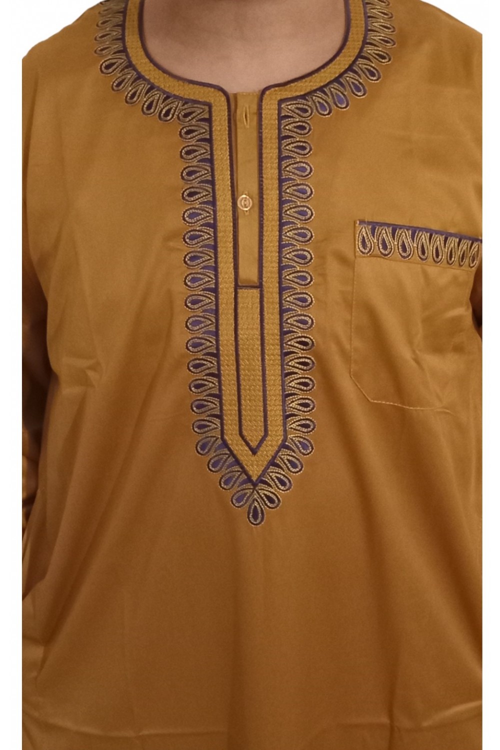 Qamis Sultan Clássico Bordado - Mangas Compridas | Sultan-Qamis Homme-Safwa Boutique