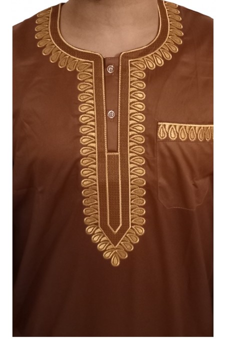 Klassieke Geborduurde Sultan Qamis - Lange Mouwen | Sultan-Qamis Homme-Safwa Boutique