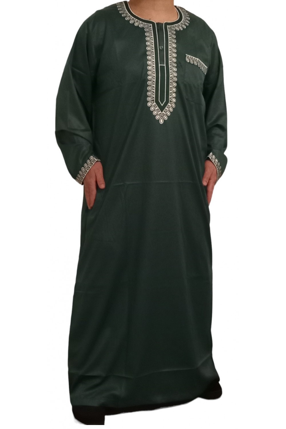 Qamis Sultan Clásico Bordado - Mangas Largas | Sultan-Qamis Homme-Safwa Boutique