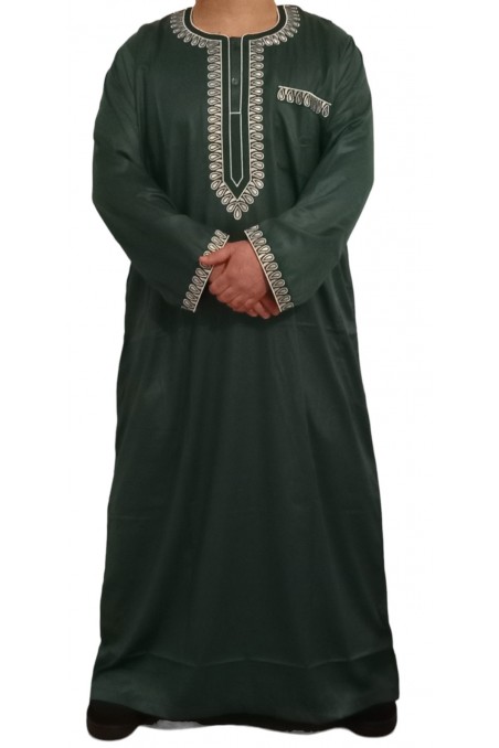 Klassisk Sultan Qamis Broderad - Långärmad | Sultan-Qamis Homme-Safwa Boutique