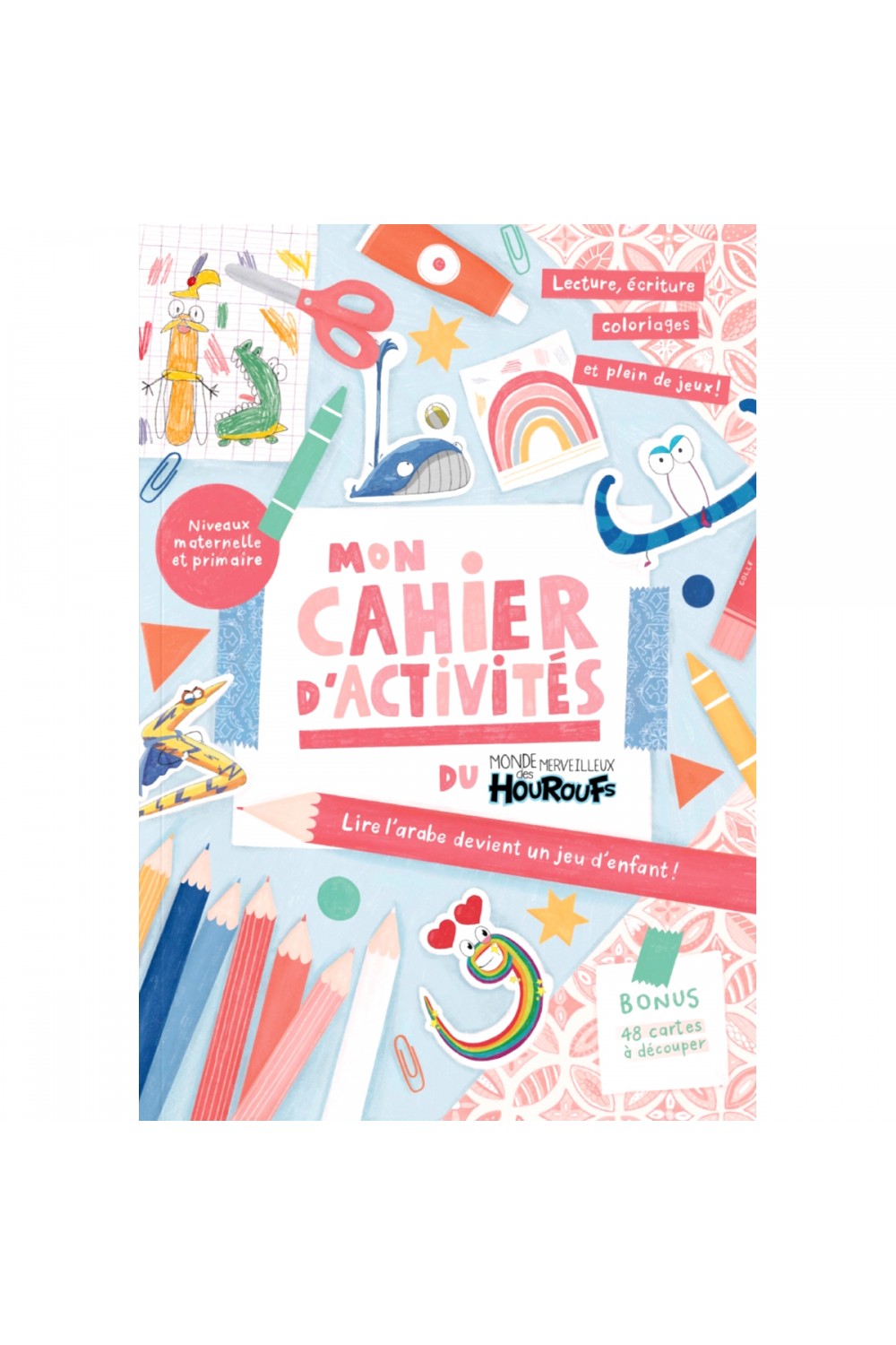 Mijn activiteitenboek + Bonus (48 uitgesneden kaarten), niveau van basisschool en lagere school - UITGAVE Wereld van Houroufs-Livres Enfants-Safwa Boutique