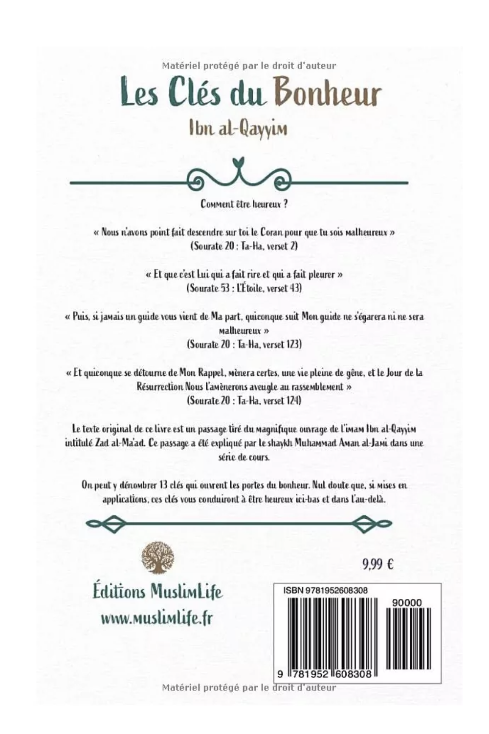 Ibn Al-Qayyims nøgler til lykke - MuslimLife udgave-Rappels & Invocations-Safwa Boutique