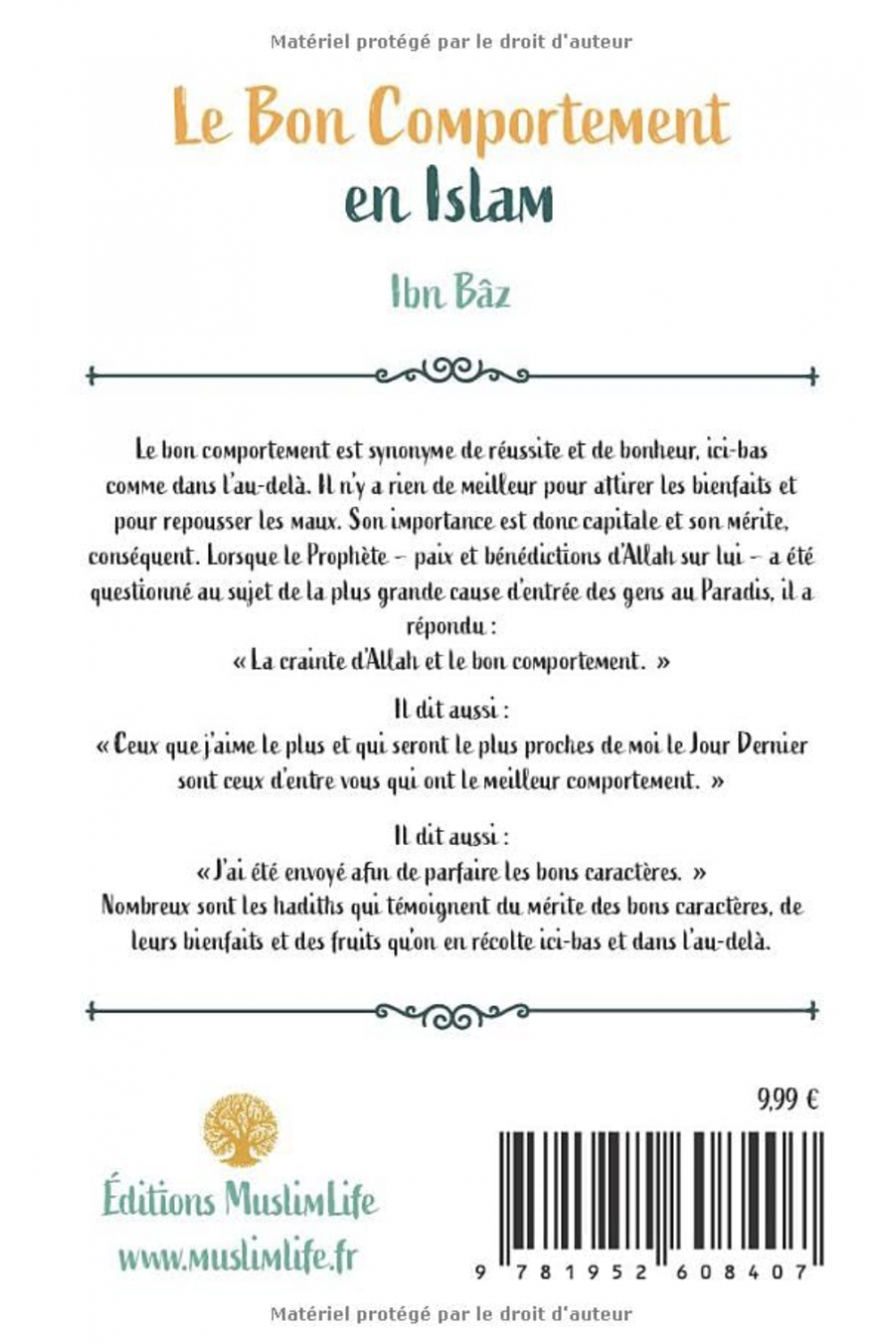 Det goda beteendet i Islam av Ibn Baz - MuslimLife-utgåva-Rappels & Invocations-Safwa Boutique